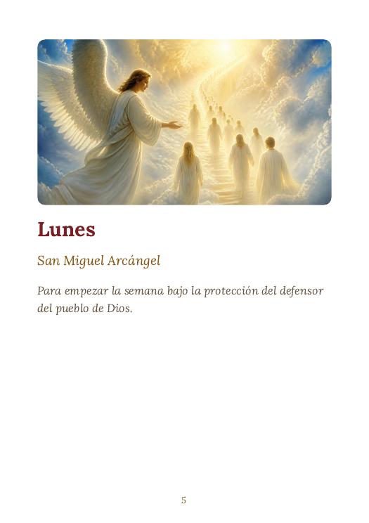 Página del lunes: oración a San Miguel Arcángel